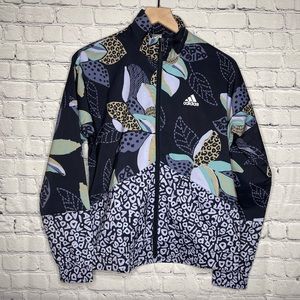 Adidas Women's Full Zip Farm Rio Print Relaxed Lightweight Windbreaker Size XS